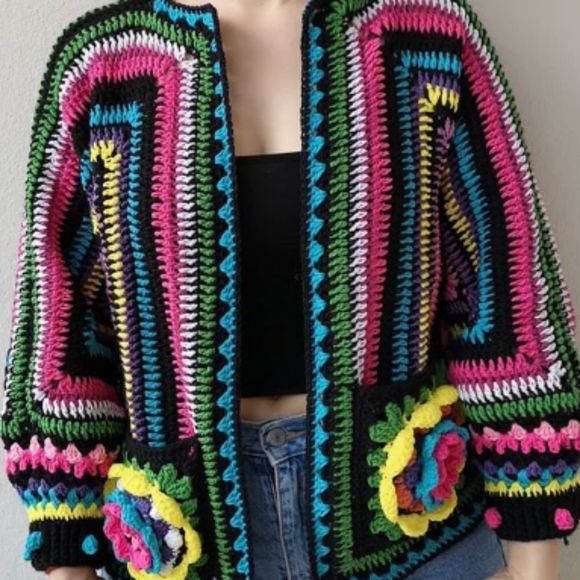 Spring Frida, boho hippie jacket, handmade crochet - Picture 2 of 8